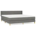 cadre de lit avec matelas Gris foncé 180x200cm Tissu