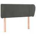 Tête de lit avec oreilles Gris foncé 103x23x78/88 cm Velours
