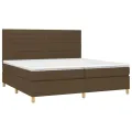 cadre de lit avec matelas Marron foncé 200x200 cm