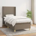 cadre de lit avec matelas Taupe 90x200 cm Tissu