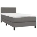 cadre de lit avec matelas Gris 90x190 cm Similicuir