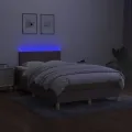 cadre de lit avec matelas LED Taupe 120x200 cm Tissu
