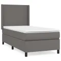 cadre de lit avec matelas Gris 90x200 cm Similicuir