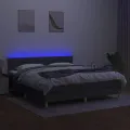 cadre de lit et matelas et LED Gris foncé 180x200 cm