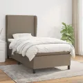 cadre de lit avec matelas Taupe 90x190 cm Tissu