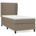 cadre de lit avec matelas Taupe 90x190 cm Tissu