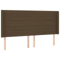 Tête de lit à LED Marron foncé 203x16x118/128 cm Tissu