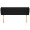 Tête de lit avec oreilles Noir 147x23x78/88 cm Tissu