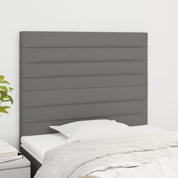 Têtes de lit 2 pcs Gris foncé 90x5x78/88 cm Tissu