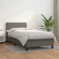 cadre de lit avec matelas Gris 90x200 cm Similicuir