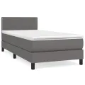 cadre de lit avec matelas Gris 90x200 cm Similicuir
