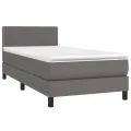 cadre de lit avec matelas Gris 90x200 cm Similicuir