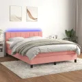 cadre de lit avec matelas et LED Rose 140x200 cm
