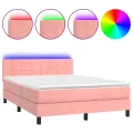 cadre de lit avec matelas et LED Rose 140x200 cm