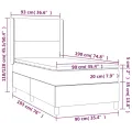 cadre de lit matelas et LED Crème 90x190 cm Tissu