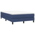 cadre de lit avec matelas Bleu 120x200 cm Tissu