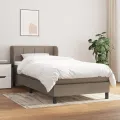 cadre de lit avec matelas Taupe 90x190 cm Tissu