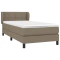cadre de lit avec matelas Taupe 90x190 cm Tissu