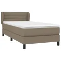 cadre de lit avec matelas Taupe 90x190 cm Tissu