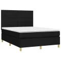 cadre de lit avec matelas Noir 140x200 cm Tissu