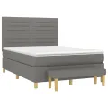 cadre de lit avec matelas Gris foncé 140x200cm Tissu