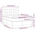 cadre de lit et matelas Bleu foncé 140x190cm Velours