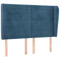 Tête de lit avec oreilles Bleu foncé 147x23x118/128 cm Velours