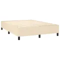 cadre de lit et matelas et LED Crème 140x200cm Tissu
