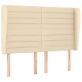 cadre de lit avec matelas Crème 140x200 cm Tissu