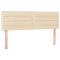 cadre de lit avec matelas Crème 140x200 cm Tissu