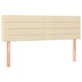 cadre de lit avec matelas LED Crème 140x200 cm Tissu