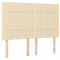 Tête de lit à LED Crème 144x5x118/128 cm Tissu