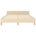 Cadre de lit avec tête de lit Crème 140x190 cm Tissu