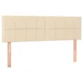 cadre de lit avec matelas Crème 140x200 cm Tissu