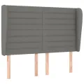 cadre de lit avec matelas Gris foncé 140x190cm Tissu