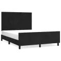 Cadre de lit avec tête de lit Noir 140x190 cm Velours