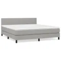 cadre de lit avec matelas Gris clair 180x200cm Tissu