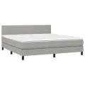 cadre de lit avec matelas Gris clair 180x200cm Tissu