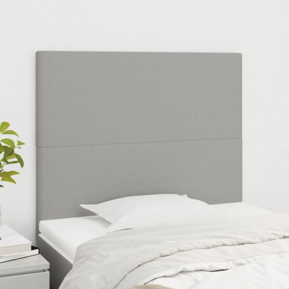 Têtes de lit 2 pcs Gris clair 90x5x78/88 cm Tissu