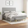 cadre de lit avec matelas Gris clair 180x200cm Tissu