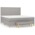 cadre de lit avec matelas Gris clair 180x200cm Tissu
