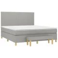 cadre de lit avec matelas Gris clair 180x200cm Tissu