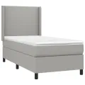cadre de lit matelas LED Gris clair 90x190 cm Tissu