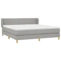 cadre de lit avec matelas Gris clair 180x200cm Tissu