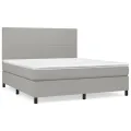 cadre de lit avec matelas Gris clair 180x200cm Tissu