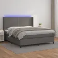 cadre de lit matelas LED Gris 180x200 cm Similicuir