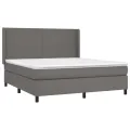 cadre de lit matelas LED Gris 180x200 cm Similicuir