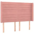 Tête de lit avec oreilles Rose 147x16x118/128 cm Velours