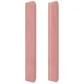 Tête de lit avec oreilles Rose 147x16x118/128 cm Velours
