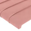 Tête de lit avec oreilles Rose 147x16x118/128 cm Velours